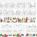Nitial 18Pcs Christmas Color Your Own Mugs 10 oz Party Coffee Cups Detachable DIY Paper Inserts to Paint Double Wall Plastic Make Your Own Cups for Xmas Winter Holiday School Home Activities Supplies