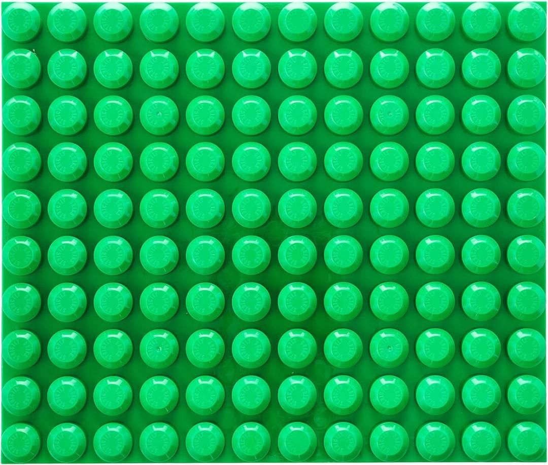Strictly Briks Mega Toy Building Block Baseplate, Beginner Bricks Stackable Plate, Large Pegs for Toddlers, Compatible with All Major Brands, Kids Gift, Green, 12.5 x 15 inches