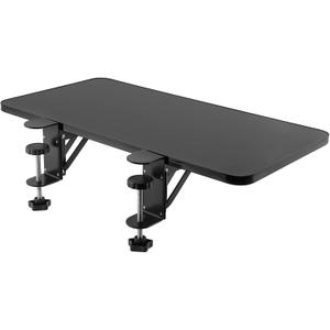 JAPCHET 20.5x9.8 Inches Ergonomics Desk Extender Tray, Clamp-on Keyboard Extension Platform, Keyboard Foldable Tray for Elbow Rest Desk Arm Support, Include Adjustable Clamps, Black, Table Mount