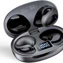 Hijoxp Open Ear Earbuds,Clip on Earbuds,Sport Bluetooth Headphones,with Dual Digital Display，IPX7 Waterproof Design ，44H Playtime，for Workouts and Running