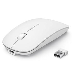 TECKNET Bluetooth Wireless Mouse for Laptop, Rechargeable Silent Computer Mouse (Bluetooth 5.2/3.0 & 2.4G), Ultra-Thin, 6-Level Adjustable 4800 DPI Bluetooth Mouse for Mac OS, iPad, Windows, Android (black)