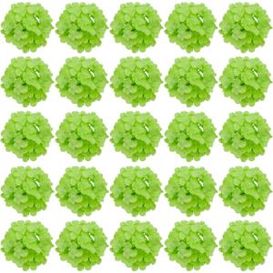 FagusHome 30 Pcs Silk Hydrangea Heads Artificial Flowers Heads and Stems Fake Hydrangea Flowers for Home Wedding Decor (Green)
