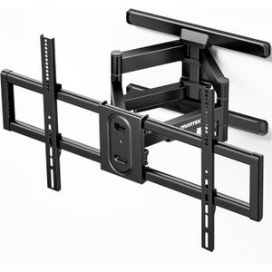 monTEK Full Motion TV Wall Mount for 43"–95" TVs, Pre-Assembled & up to150lbs, Heavy Duty TV Mount Bracket with Tool-Free Tilt/Swivel/Extension, Max VESA 800x400, Fits 16"/18" Studs, HW1242BK