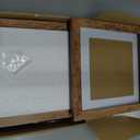 iRahmen 10x10 Picture Frame Set of 4 with Real Glass, Rustic Brown Frames Display 8x8 Picture with Mat or 10 x 10 Without Mat, Wooden Square Photo Frame for Wall Mount and Tabletop Display
