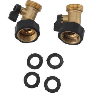 Premium Brass Shutoff Valve with 45 Degree Bend for Garden Hose Adjustable Water Connector for Regulation Homeowners Pack of 2 Easy Installation Fits Standard Hoses Stable