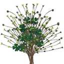 3 Pack Halloween Branches Picks Stems Glitter Fake Twig with Pumpkin Berries Black for Vases Haunted House Gothic Floral Decor Artificial Flowers Berry Stems for Vase (A)