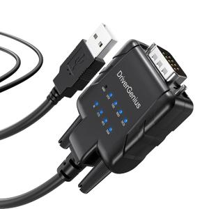 DriverGenius SerialPulseX USB to Serial RS232 DB9 Adapter Cable with 9 x LED Indicators - Prolific PL2303GC - Compatible with Windows 11, macOS 15, Linux (USB232A-E-A, 3ft/1m) DriverGenius SerialPulseX USB to Serial RS232 DB9 Adapter Cable with 9 x LED Indicators - Prolific PL2303GC - Compatible with Windows 11, macOS 15, Linux (USB232A-E-A, 3ft/1m)