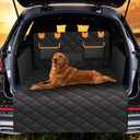 4-in-1 SUV Cargo Liner for Dogs, Non-Slip Water Resistant Pet Trunk Mat with Side Flaps Protector & Back Seat Organizer, Dog Backseat Cover for SUVs Vans (Standard)