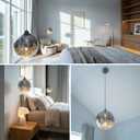 ziidoo Modern Globe Pendant Light,Celestial Night Sky Ornamental Glass Sphere Adjustable Hanging Lamp for Kitchen Island Bedroom Ceiling Lights Fixture Dining Room Bedside Chandelier