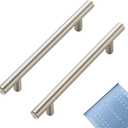 Ravinte 30 Pack | 7.38'' Cabinet Pulls Brushed Nickel Stainless Steel Kitchen Drawer Pulls Cabinet Handles 7-3/8Length, 5 Hole Center with Mounting Template