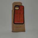 Carveit Magnetic Wood Case for iPhone 14 Case [Natural Wood & Black Soft TPU] Shockproof Protective Cover Unique Wooden Case Compatible with magsafe (Mountains and Deer -Rosy)