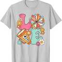 Love Cheer Groovy Cheerleader Cheerleading Women Girls Teens T-Shirt XS
