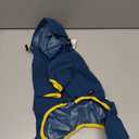 Dog Raincoat, Waterproof Dog Rain Jacket with Hood, Rain Coat with Leash Hole, Reflective Strap for Small Medium Dogs, Lightweight Puppy Clothes(Blue,S, Back Length 12'')