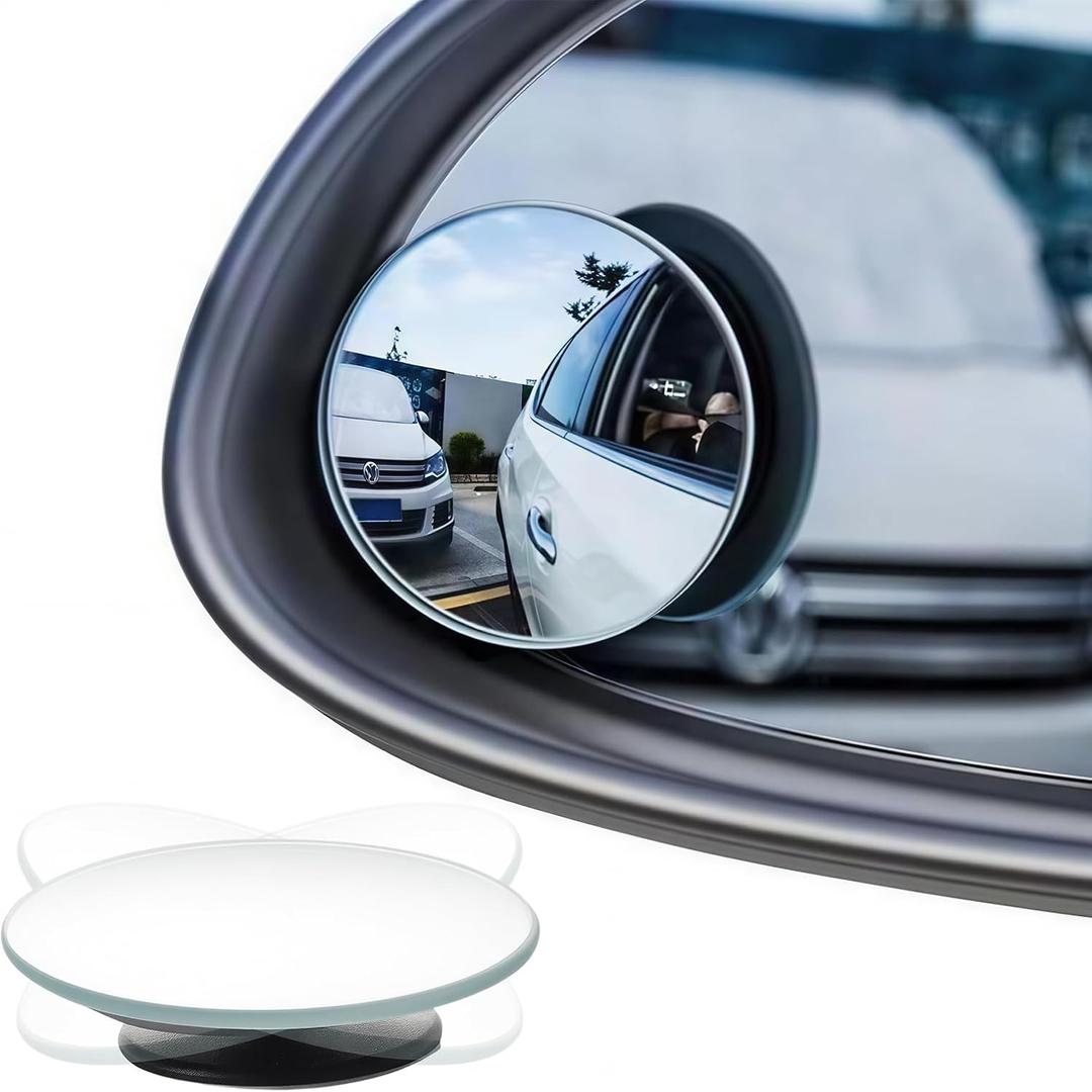 Blind Spot Mirror 2PCS, 360° Adjustable HD Glass Convex Mirror for Cars Trucks SUVs Vans