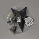 Fovths Christmas Tree Topper 8 Inches Metal Glittered Christmas Tree Topper Wire Star Treetop Sparkle Xmas Decoration for Christmas Tree Ornament Indoor New Year Holiday Party Supplies (Black)