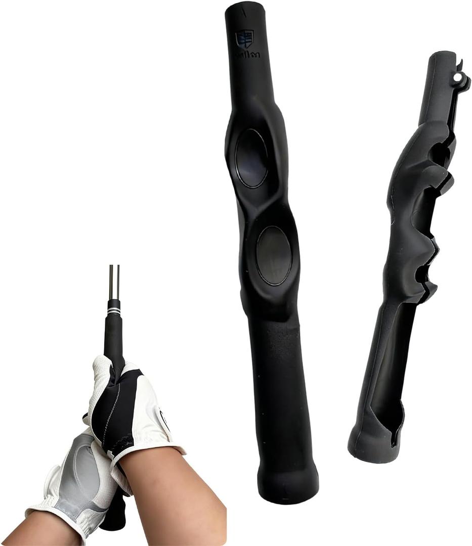 Golf Grip Corrector Trainer, Full-Wrap Hand Placement for Proper Grip and Straighter Shots - Fits All Standard Clubs, Soft Anti-Slip Rubber,Lightweight, Portable Practice Tool