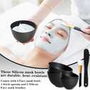 4Pcs Silicone Mixing Bowl DIY Hair Color Mixing Bowls for Home Salon Spa Face Skin Applicator Bowl, Black