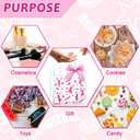 Lonfliness 24Pcs Cheer Clear PVC Gift Bags with Handles And Ribbon Bow Bulk 8 X 8 X 3in Cheerleading Goodie Treat Bags Cheer Team Present Tote Bag for Cheerleader Teammates Party Supplies(Pink)