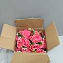 BLOSMON Hot Pink Flowers Artificial: 2 Pcs Fake Rose Balls Centerpiece for Wedding Table Decoration - Faux Silk Kissing Bouquet Floral Arrangement for Home Party Event Decor