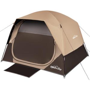 4/6 Person Blackout Camping Tent, Easy Setup Waterproof Family Dome Tent for Camping with Rainfly, Portable Double Layer Large Family Tent for Outdoor Camping&Hiking