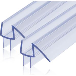 2-Pack ShowerDoor Bottom Seal 3/8" x 36" Polycarbonate Frameless Ultra Clear Shower Door Seal Strip for Glass Doors Stop Leaks and Create a Water Barrier Replacement Shower Cubicle