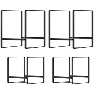 Hikinlichi 1 Large 1 Small Plate Organizers Holders Upright Cabinet Dish Drying Racks Metal Plate Dish Organizers Racks Stands for Countertop and Cupboard Black