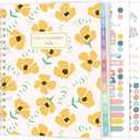 SUNEE Home Planner 2026, Work from Home Planner w/Stickers, JAN 2026 - DEC 2026, Monthly Budget Planner, Checklists for Routines and Goals, Weekly Calendar, Gift-Ready Pack, Poly Laminated Cover, Poppy