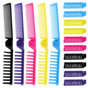 Foldable Hair Combs In Bulk, Individually Wrapped Multicolour Folding Comb, Women Men Pocket Size Double Headed Mini Hair Brush Styling Tool for Travel Hotel Homeless Shelter Charity Church(25 Pack) (7.8 Inch)