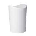 Superio MIni Bathroom Trash Can with Lid, Modern White Mini Waste Bin with Swing Lid (1 1/2 Gallon, 6 Liter) Plastic Garbage Can for Kitchen, Bathroom, Bedroom, Office, Under Desk (1, White)