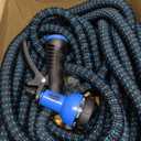 Flexi Hose Expandable Garden Hose with 8 Function Nozzle, 100FT - Lightweight Retractable Garden Hose, Water Hose - No-Kink Flexibility, 3/4 Inch Solid Brass Fittings and Double Latex Core
