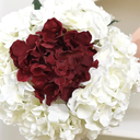 6Pcs White and 9 Pcs Red Silk Hydrangea Artificial Flowers, 20Inch Large Halloween Christmas Lifelike Flowers for Indoor Bouquet Table Centerpieces Floral Arrangements Home Wedding Home