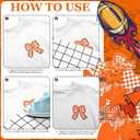 Glitinsel 24 Pcs Orange Game Day Cheer Patches Iron on Embroidered Football Patches Sew on Appliques for Hats Backpacks Clothes Football Enthusiasts Team Fans DIY Cratfs(Game Day)