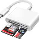 USB C SD Card Reader for iPhone 15 iPad Mac, xdgeLoad TypeC Memory Card Adapter with 5 Slots Supports SD MicroSD CF Compact Flash XD MS Memory Stick, Trail Camera Viewer Plug&Play