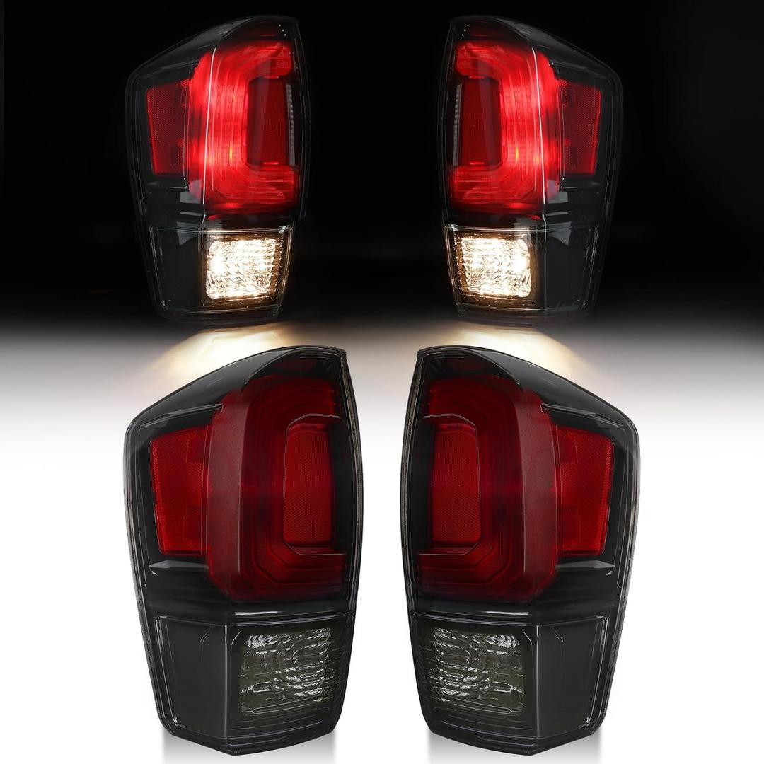 MAYELLO Smoked Tail Lights w/bulbs Fit for 2016-2023 Toyota Tacoma Trucks, Plug & Play Replacment Rear Lamps