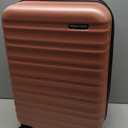 Amazon Basics 3-Piece Set (21", 26", 30"), Hardshell Suitcases With Wheels, Expandable For Up to 25% More Space, With Scratch-Resistant Surface, Four Multi-directional Wheels, Rose Gold