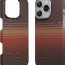 Real Aramid Fiber Case for iPhone 16 Pro Max [6.9 inch] Compatible with MagSafe,600D Aramid Weave,Thin & Light Cover with a Caseless Feel,Carbon Fiber Textures Design Kevlar Protection (Sunset-SW)