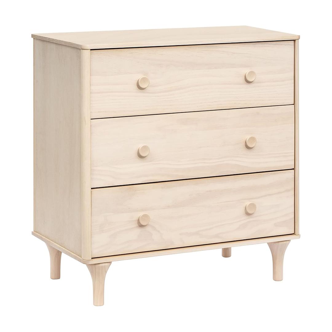 babyletto Lolly Changing Table Dresser Combo w/Removable Tray - GREENGUARD Gold Certified 3 Drawer Baby Dresser with Changing Table Top - Easy to Assemble Diaper Station for Nursery, Washed Natural