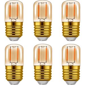 1W Low Wattage LED Edison Night Light Bulbs Warm,T28 Mini Vintage Light Bulb 10W Incandescent Equal,E26 Medium Screw Base Bulb for Oven Bulbs Decoration 6 Pack