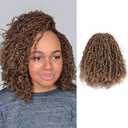 GIX Yanky Twist Crochet Hair - 10 Inch 8 Packs (240 Strands) Brown Highlight 3 Tones Pre-twisted Fluffy Spring Mini Twist Short Bob Passion Twist, Crochet Braiding Hair (10 Inch, F4/30/27-8P)
