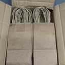 BagDream 200 Pack 3.5x2.4x6.7 Inches Mini Gift Bags with Handles Bulk Small Paper Party Favor Bags Recyclable Tiny Kraft Brown Paper Sacks