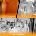 WEELMOTO for 2001-2011 ford Ranger Headlights Assembly,Headlamp Replacement for 01-11 ford Ranger Chrome Housing Amber Reflector Left+Right Pair Set