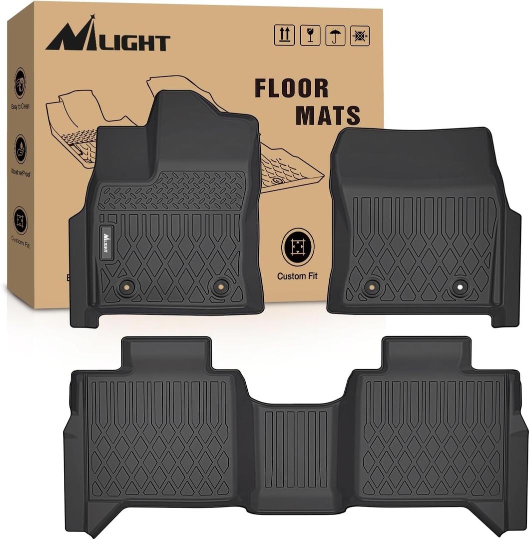 Nilight TPE Floor Mats for Toyota Tundra CrewMax Cab Only 2022 2023 2024 2025 All Weather Custom Fit Heavy Duty Floor Liners