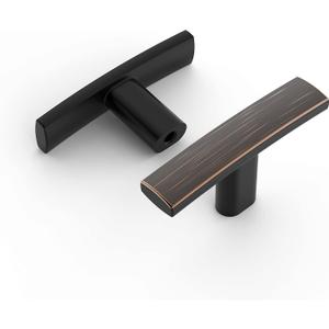 Amerdeco 25 Pack Oil Rubbed Bronze Cabinet Knobs Single Hole Cabinet Handles 2 Inch Solid Zinc Alloy Cupboard Drawer Knobs Kitchen Cabinet Knobs T Bar Hardware ZH0003ORBK