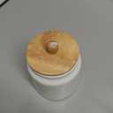 Sweejar Ceramic Kitchen Canisters, Porcelain Food Storage Jar with Airtight Seal Wooden Lid, Home Container Serving for Coffee Beans, Tea-leave, Sugar, Salt and More (White, XS(6.8 FLOZ))