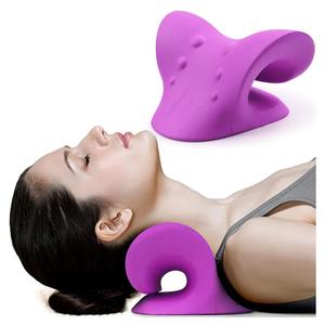 RESTCLOUD Neck and Shoulder Relaxer, Cervical Traction Device for TMJ Pain Relief and Cervical Spine Alignment, Chiropractic Pillow, Neck Stretcher (Purple)