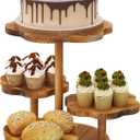 4 Tier Flower Shape Cupcake Stand, Wood Cupcake Tower Stand for 24 Cupcakes, Cupcake Holder Tiered Tray Stand, Cake and Cupcake Stand Combo Perfect for Wedding/ Tea Party/ Baby Shower Birthday