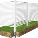 Air Conditioner Fence - 48" W x 48" H Trash Can Fence, Easy Assembly Privacy Fence Panels for Outside, Decorative Screen for AC Units & Pool Equipment, White Vinyl Fence 3 Panels