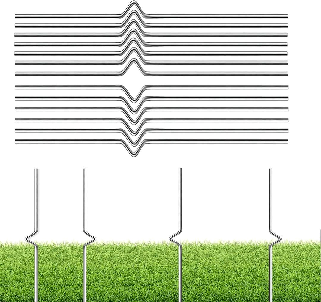 Yard Sign Stakes - 12 Pack Heavy Duty Metal Wire Stakes for Garden Lawn Signs 13'' Alternative to H Frame Stakes for Corrugated Plastic Yard Signs Holder