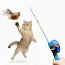 AGGER Cat Casting Fishing Pole Toy, Cat Casting Toy Set, Interactive Toy for Cats, Tangle-Free Design, Cat Toy for Indoor Outdoor Cats
