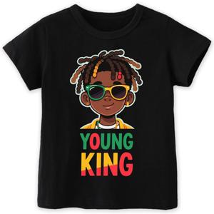 Kids Black History Shirt, Toddler Black History Month T-Shirt Boys Girls, African American Tee, 100 (Young King)